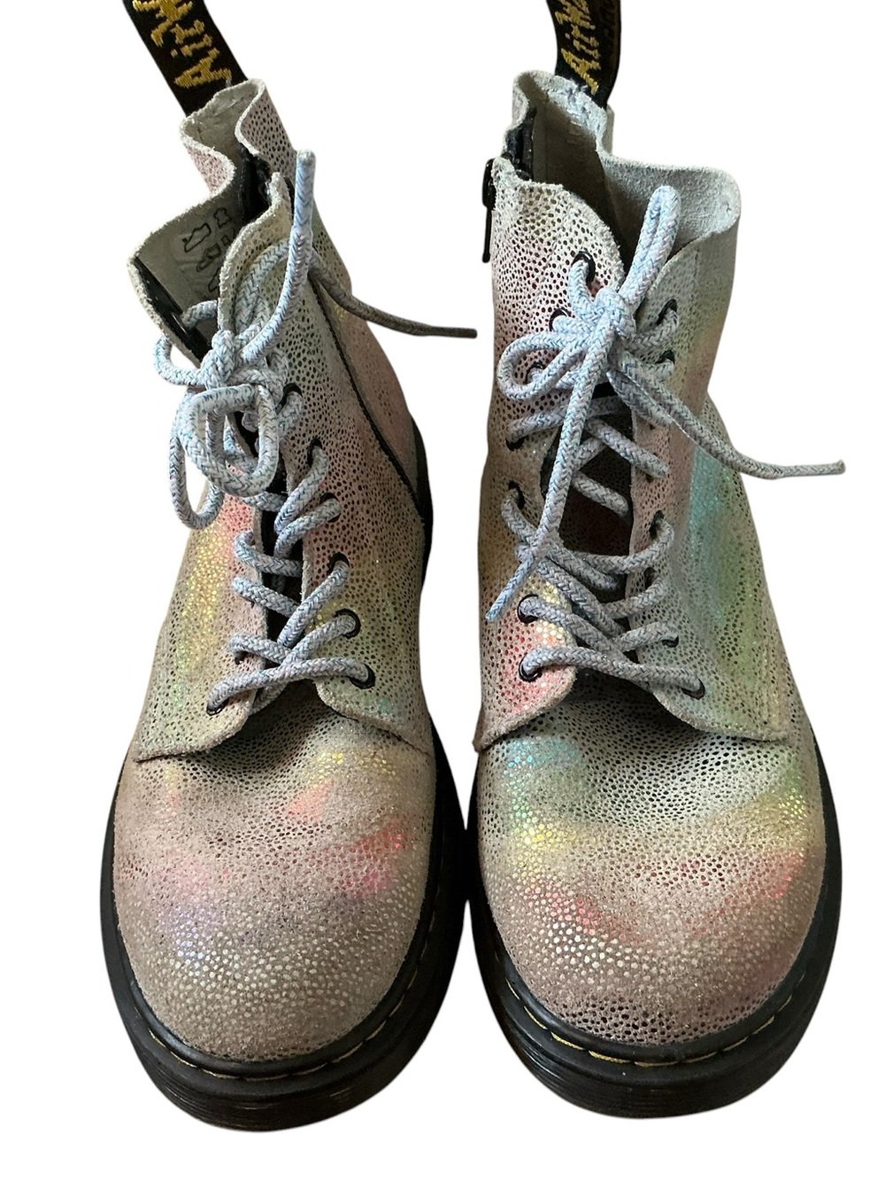 Dr Martens Pascal 1450 iridescent glitter booties size 5